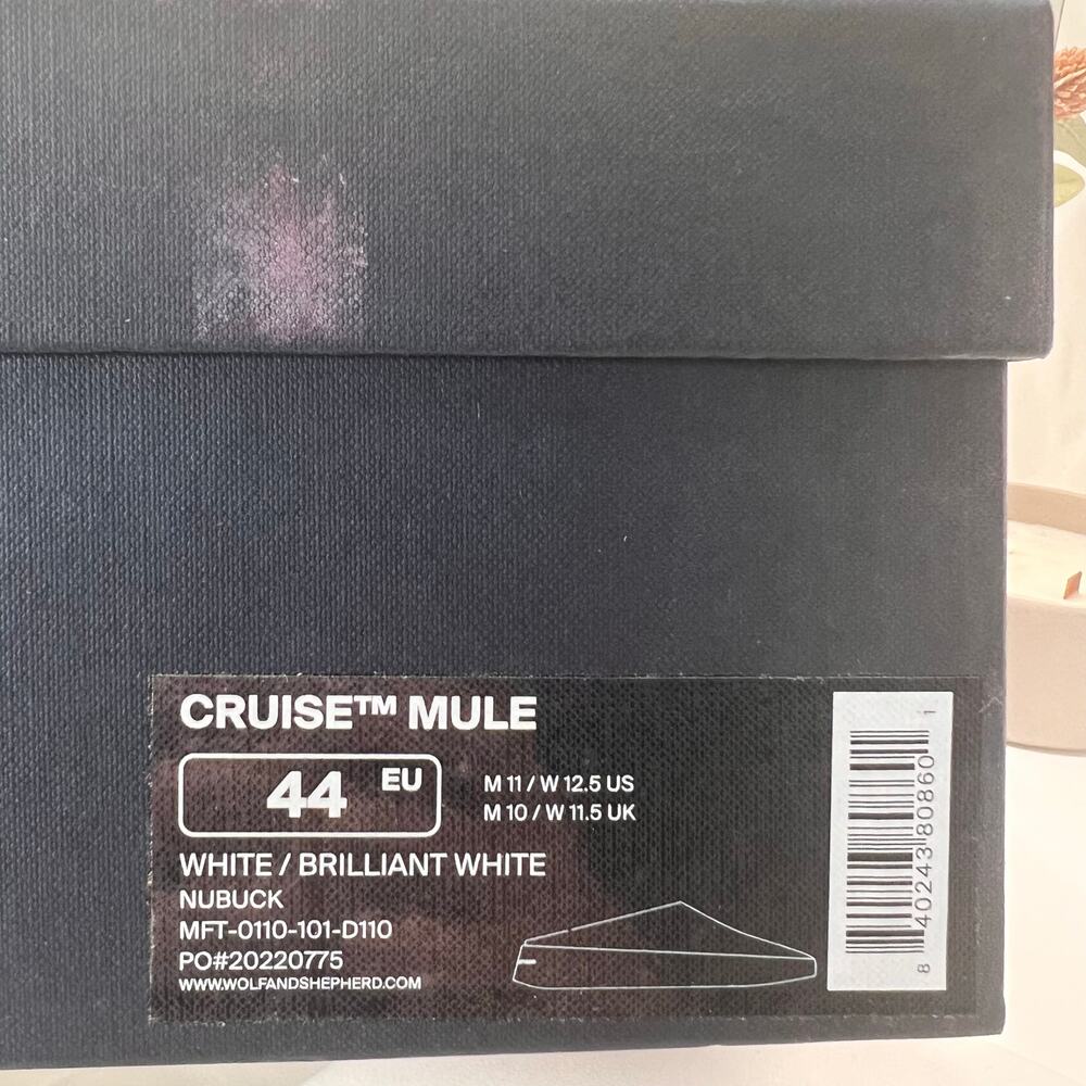 Wolf & Shepherd Shoes Cruise Mule Slip On Brilliant White Men 11/Women 12.5 NWB - Picture 10 of 10
